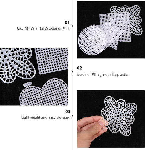 OHPHCALL 50 Pcs Plastic Canvas Canvas Panels DIY Plastic Canvas Hearts 3 inch Embroidery Blank Canvas Embroidery Fabric Plastic mesh Canvas Plasti...