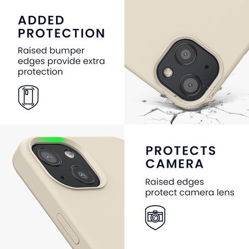 kwmobile Case Compatible with Apple iPhone 13 Case - TPU Silicone Phone Cover with Soft Finish - Cream...