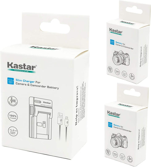 Kastar Battery (X2) & Slim USB Charger for Sony NP-FH50 NP-FH40 NP-FH30 NP-FP50 NP-FP51 and Sony A230 A290 A390 DSC-HX1 HX100 HX100V HX200 HX200V ...