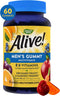 Alive! Men's Gummy Vitamin, Complete Multi-Vitamin Supplement with Orchard Fruits/Garden Veggies Blend of Powder/Juice/Extract, 60 Gummies....