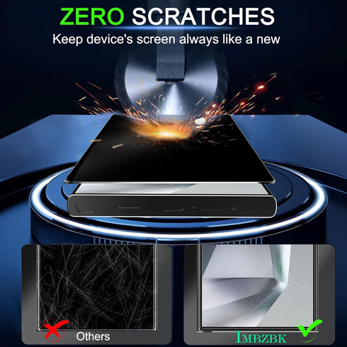 IMBZBK 3 Pack Privacy Screen Protector for Samsung Galaxy S24 Ultra Tempered Glass 3 Pack Camera Lens Protector Accessories Anti Spy Case Friendly...