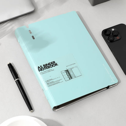 CAGIE A5 Binder 6 Ring Binder Notebook with Dividers Refillable Planner Binder with Pockets, A5 Refill Paper Include Planning Square Ruled and Dot...