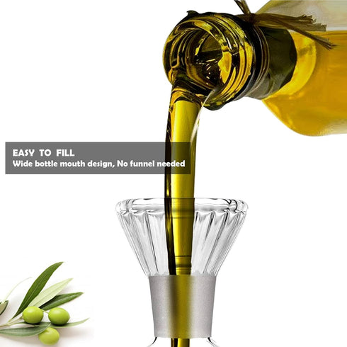 HAIZEEN 18 oz/550ml Olive Oil Dispenser Bottle/Oil Bottle Dispenser/Oil Cruet, Olive Oil Dispenser Oil Bottle Glass with No Drip Bottle Spout....
