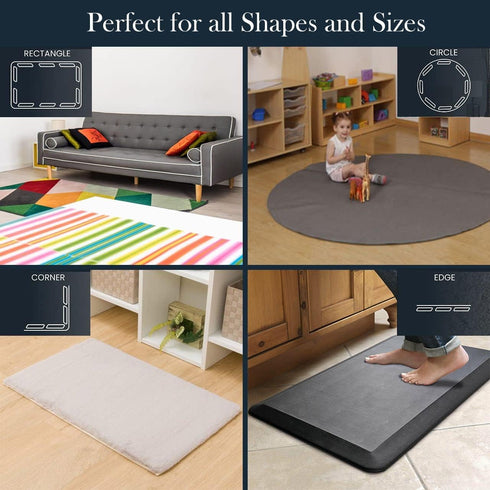 14 PCS Rug Tape Gripper - Double Sided Reusable Washable Grippers for Rugs- Non-Slip Rug Pads Gripper for Hardwood Floors- Non Slip Rug Pads - Rug...