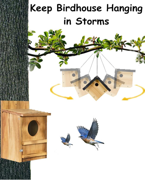 Quick Release Bird Box Hanger Bracket, GS Alderaul 4 Sets Galvanized Steel Bird House Mounting Bracket, Bluebird House Wall Mount, Bird Nesting Bo...