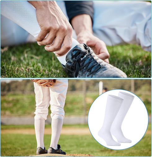 6 Pairs Stirrup Sanitary Liner Baseball Socks Under Stirrup Sanitary Liner Softball Tube Socks Multi Sport Field Hockey Football Socks for Adults...