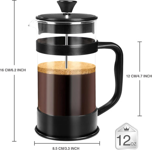 Utopia Kitchen Small French Press Coffee Maker 12 Oz, French Press Tea Maker, Camping French Press Coffee Maker, Cold Brew Portable French Press, ...