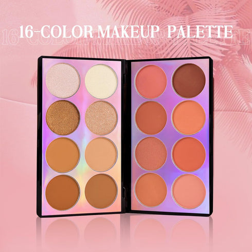 Blush Palette, Highlighter Contour Makeup Palette, Blush for Cheeks, All-In-One Bronzer Bright Shimmer Cosmetics Sets for Eyes, Lips & Cheeks...