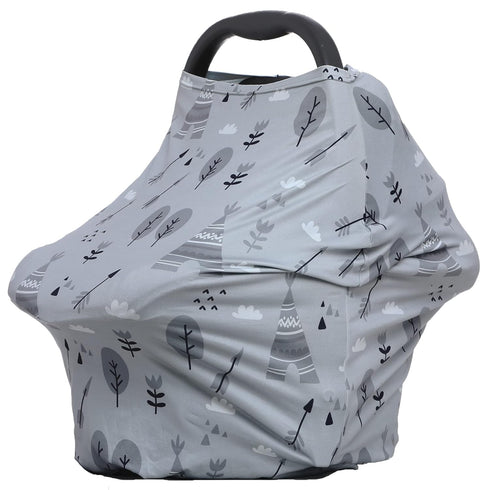 Multi-use Cover Carseat Canopy - Car Seat Covers for Babies, Breastfeeding Cover (Grey Grove)...