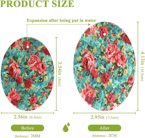 Kcldeci 3 Pack Kitchen Scrub Sponges Red Green Rose Kitchen Dish Sponge Non-Scratch Microfiber Sponge for Household Cleaning Dishes, Pots and Pans...