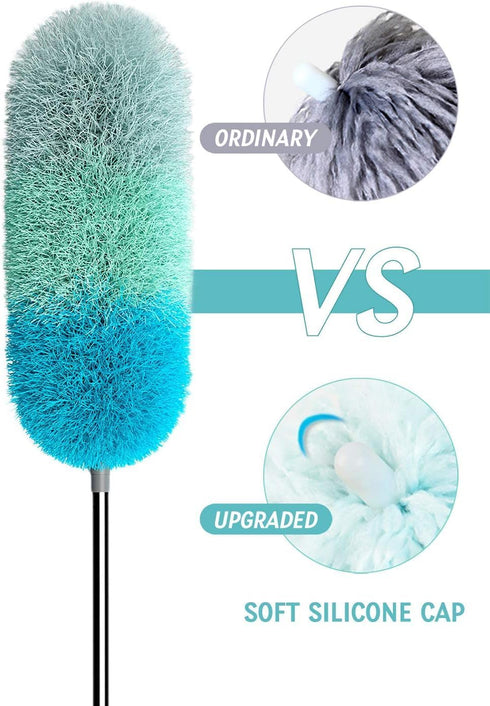 BOOMJOY Microfiber Feather Duster with 100 inches Extension Pole, Dusters for Cleaning High Ceiling, Fan, Blinds, Furniture...