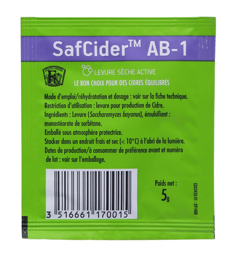 Safcider Cider Yeast, 5g (Fermentis SafCider™ AB-1)...