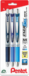 EnerGel RTX Retractable Liquid Gel Pen, 0.7mm, Note-Taking Hue, Navy, Blue, and Sky Blue Ink, Pack of 3 Pens (BL77LBNBP3M)...