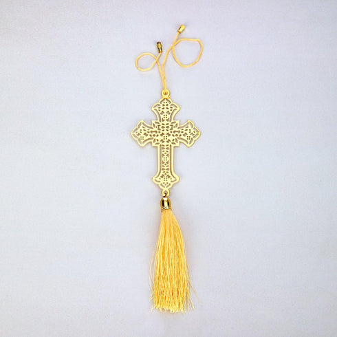 Christian Faith Religious Cross - Rear View Mirror Car Hanging Ornament/Perfect Car Charm Pendant/Amulet - Accessories for Car Décor in Brass for ...