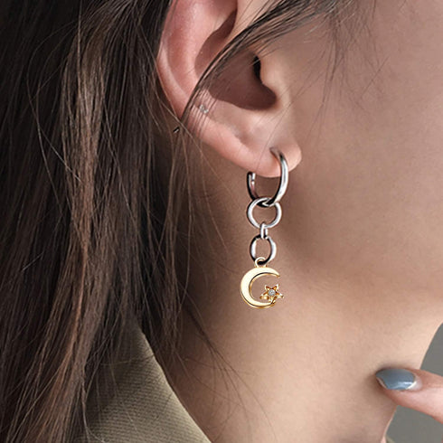 BronaGrand 50pcs Alloy Star Moon Charms Crystal Rhinestone Celestial Crescent Pendants Charms Jewelry Making Accessories for DIY Earrings Bracelet...