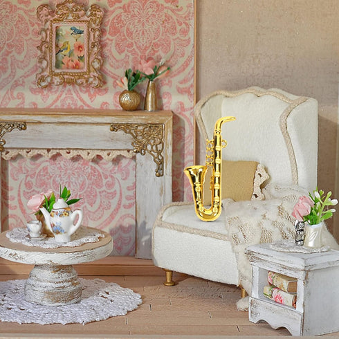 Kisangel Toy Trumpet 10pcs Miniature Saxophone Ornament Mini Plastic Musical Instrument for Mini Music Room(Saxophone) Toy Saxophone...