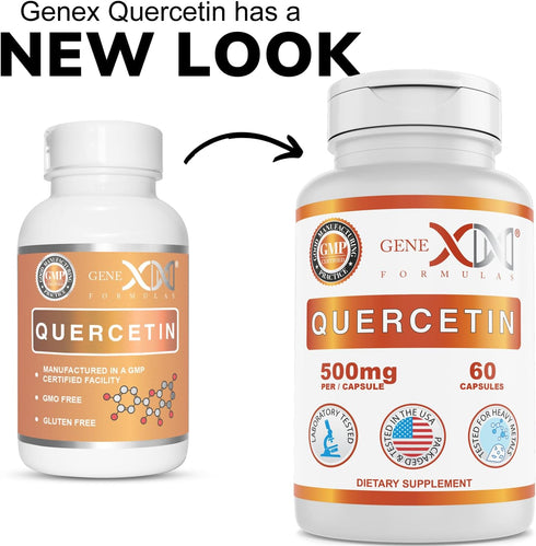 Genex Formulas Quercetin 500mg -60 Capsules for 60 Day Supply - Supplement for Immune Support, Antioxidant and Allergy Protection, Non-GMO, Gluten...
