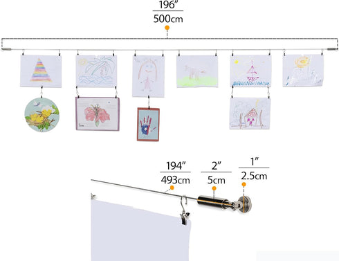 Wallniture Curtain Drape Wire Rod Set for Tapestry, Kids Crafts, Wall Decor Picture Hanging Kit...