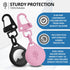 AirTag Holder 2 Pack, Keychain Protective Case for Air Tag Dog Collar Luggage Handbag, Silicone Compatible Apple Accessories (Black & Pink)...