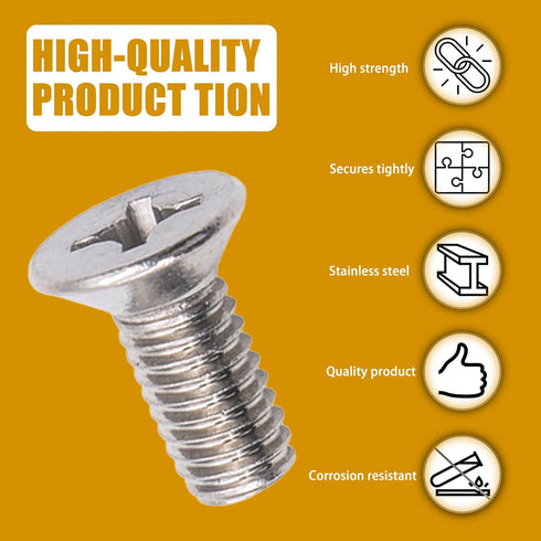 8 PCS Car Rotor Brake Disc Screws, 93600-06014-0H Screws Replacement, Stainless Steel Repair Tool, Automotive Retaining Parts, Compatible with Hon...