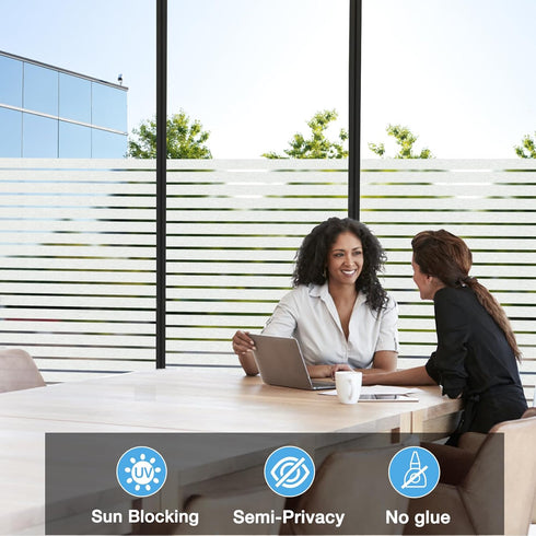 Viseeko Window Privacy Film: Frosted Glass Window Film Window Cling Privacy Film Door Window Covering Day and Night Privacy Window Film Heat Block...