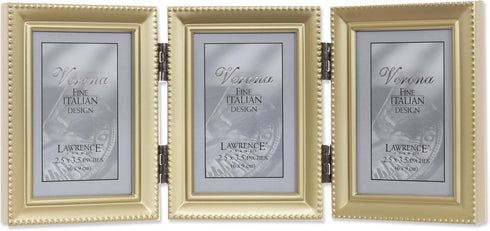 Lawrence Frames Bead Border Design, 2.5x3.5 Triple, Satin Gold....