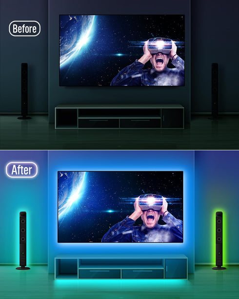 LED Lights for LED TV Backlight, 9.8 ft LED Lights for TV 32-60 inch Led TV Light Behind USB RGB Color Changing LED Strip Lights TV Monitor Lighti...
