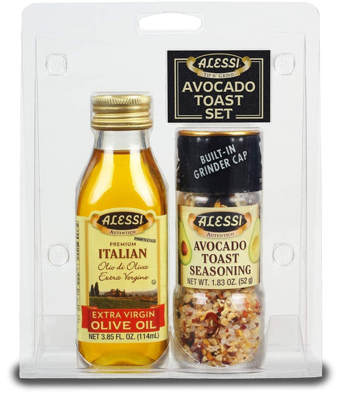 Alessi Extra Virgin Olive Oil and Avocado Toast Seasoning Combo Pack...