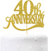 Gold Glitter 40th Anniversary Cake Topper - for Happy 40th Wedding Anniversary / 40th Birthday Party/Cheers to 40 Years Party Decorations...