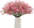 BOMAROLAN Artificial Baby Breath Flowers Fake Gypsophila Bouquets 12 Pcs Plastic Fake Real Touch Flowers for Wedding Decor DIY Home Party?Pink?...