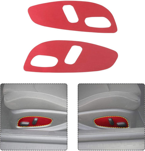 RT-TCZ for Chevy Camaro Seat Adjustment Switch Button Trim Cover for Chevrolet Camaro 2017 Up Red Interior Accessories 2pcs...
