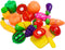 Cutting Fruits Vegetables Set, 16 Pack Play Kitchen Plastic Cutting Food for Kids Pretend Play Kitchen Toys Educational Food Toys for Children Gir...