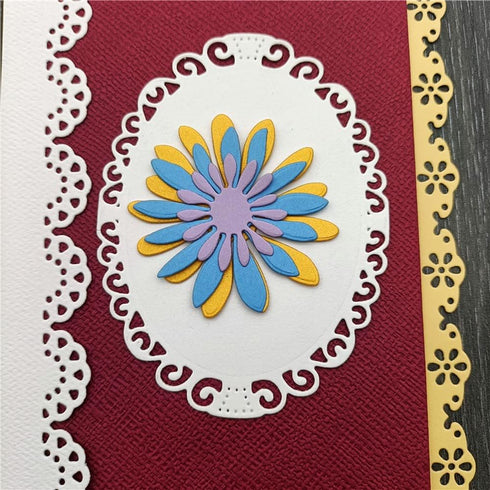 7pcs Flower Lace Cutting Dies, Flower Edge Border Die Cuts Metal Embossing Stencils Template Mould for Card Scrapbooking and DIY Craft Album Paper...