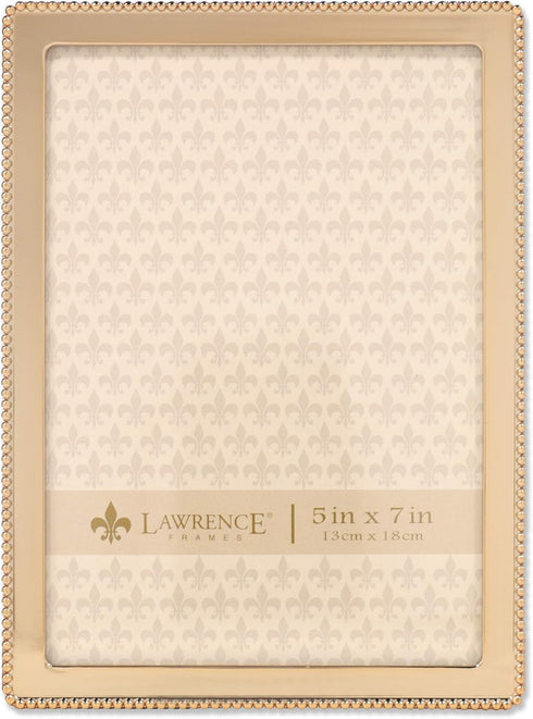 Lawrence Frames 714057 5x7 Gold Metal Classic Bead Picture Frame...