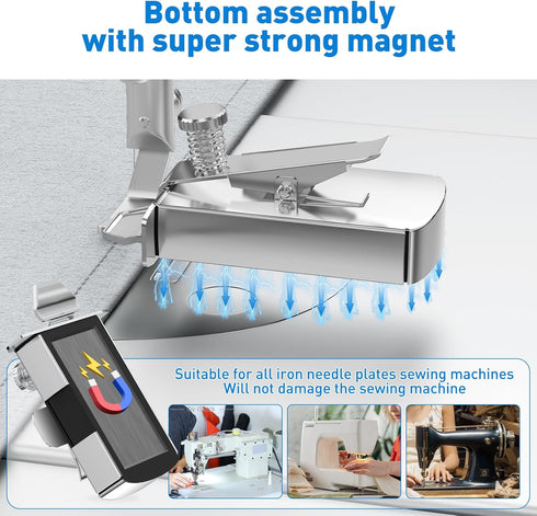 Armilem Magnetic Seam Guide for Sewing Machine, Magnetic Seam Guide with Clip, Multifucntional Seam Guide, Hemmer Guide, Magnet Hem Guide for Sewi...