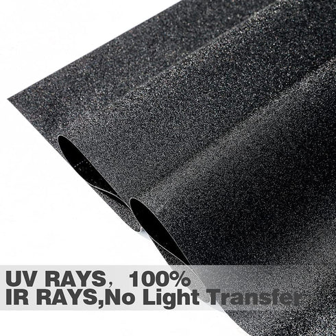Static Cling Total Blackout Window Film 100% UV Blocking Window Darkening Film Black Opaque Privacy Window Tint Removable Plastic Glass Covering (...