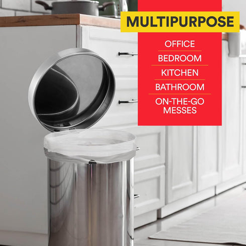 Small Trash Bags 4 Gallon Trash Bags Drawstring - 57 White Unscented Small Garbage Bags | Waste Basket Plastic Trash Can Liners | Bathroom House C...