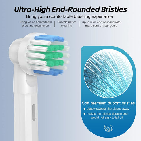 Replacement Heads Compatible with Oral B Braun, Electric Toothbrush Refills Heads Compatible with OralB Pro 1000, 9600, 500, 3000, 8000, 7000, Sen...