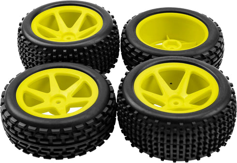 4Pcs HIRCQOO OD 88mm/3.46" Front Rear Rubber Tire Tyre & Plastic Wheel Rims 12mm Hex Compatible with Redcat Shockwave HPI HSP ExceedRC Kyosho 1/10...