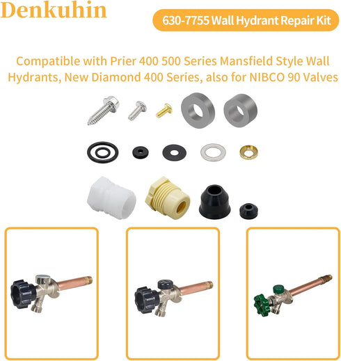 630-7755 Wall Hydrant Repair Kit Compatible with Faucet Repair Kit 500 400 300 Series, Replacement for Pressure Vacuum Breaker...