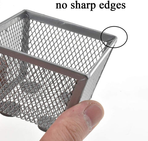HAHIYO Stackable Paper Clip Mesh Holder Cup 2.2" Height 2 Pack Silver Sturdy Paperclip Holder Container for Desk Drawer Organizer Collection for H...