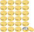 Foraineam 24 Pieces 4 oz Screw Lid Round Tins Aluminum Empty Tins Golden Metal Storage Tin Jars Spice Containers Travel Tin Cans...