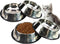 Fhiny 4PCS Stainless Steel Cat Bowls, Non-Slip Cats Water Dish with Rubber Base Stackable Pet Feeding Bowl Durable Multifunctional Replacement Whi...