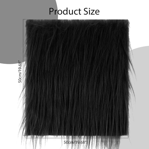 Faux Fur Fabric 20×20 Inches Black Fur Fabric Plush Black Faux Fur Fabric Square Patch for Crafts Gnomes Costume Camera Floor Decoration Mats...