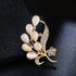 Lot 6pcs Opal Cat's Eye Stone Crystal Rhinestone Leaf Flower Brooch Pin set for Women...