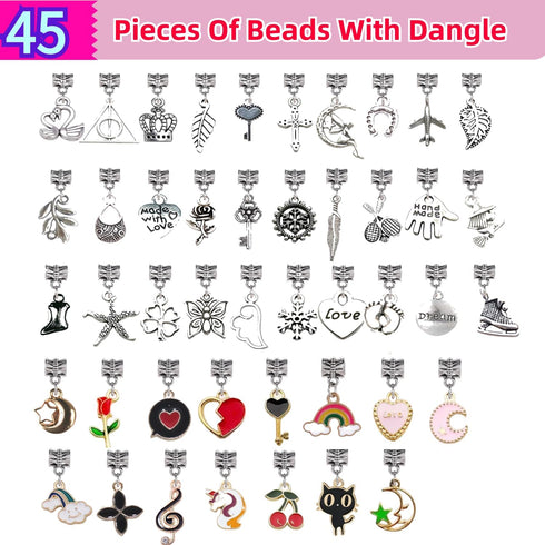 DiiuuAII Charm Bracelet Making Kit for Girls,142 Pcs DIY Charm Bracelet Jewelry Making Kit, Gift Packaging Available As Christmas Gift,with a Port...