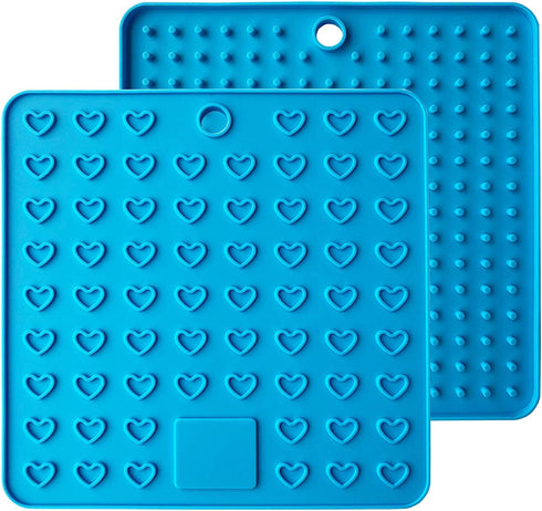 Fullgaden Multipurpose Silicone Pot Holders, Trivets, Jar Openers, Spoon Rests - Extra Thick Protection - Set of 2, Blue...
