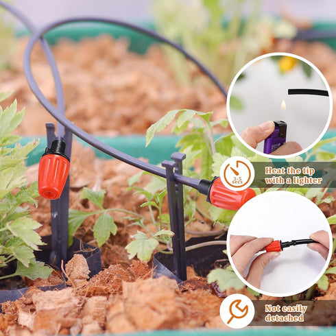 80 Pcs 1/4 Inch Drip Emitter Irrigation Drippers Misting Nozzles Adjustable Micro Spray Irrigation Emitters for Garden Agricultural Irrigation Pat...