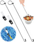2PCS Swimming Pool Skimmer Basket Handle, Skimmer Basket Hook, Long Stainless Steel Skimmer Lid Lifting Hook for Pool Cleaning and Pool Maintenanc...