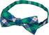 Jacob Alexander Men's Tartan Plaid Pattern Pre-Tied Adjustable Banded Bow Tie - Green Blue White...